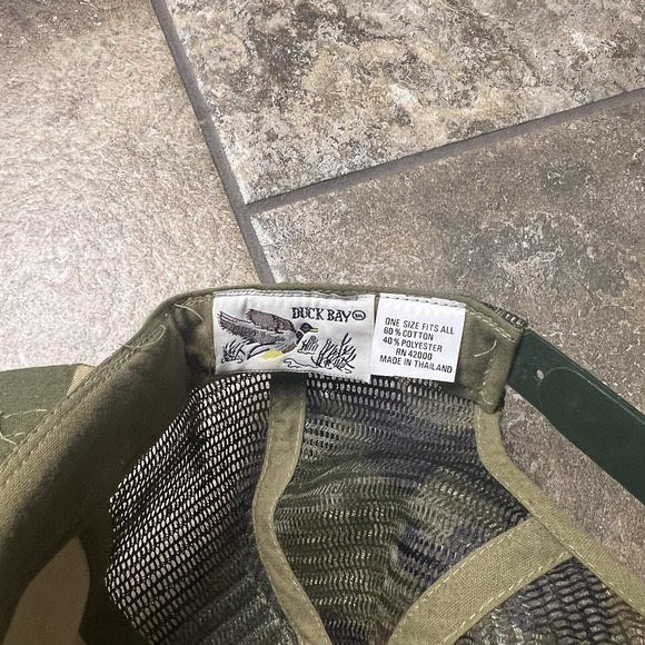 VINTAGE 80s Fishing Hunting‎ Camo Brown Snapback Trucker Hat Cap USA Farm Work - Picture 4 of 6